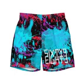 Sixty Eight 93 Logo White Splatter #1.2 Men's Swim Trunks