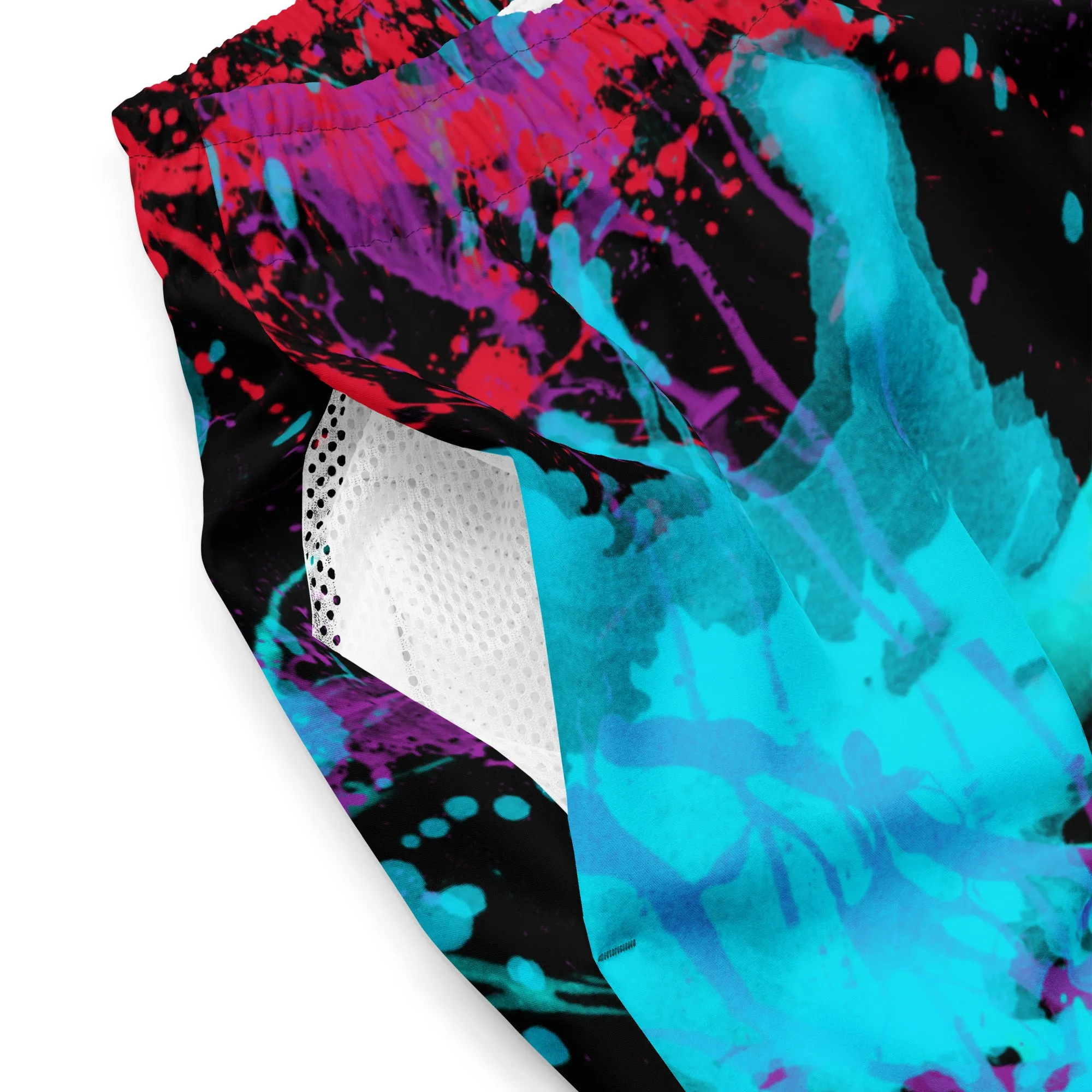 Sixty Eight 93 Logo White Splatter #1.2 Men's Swim Trunks