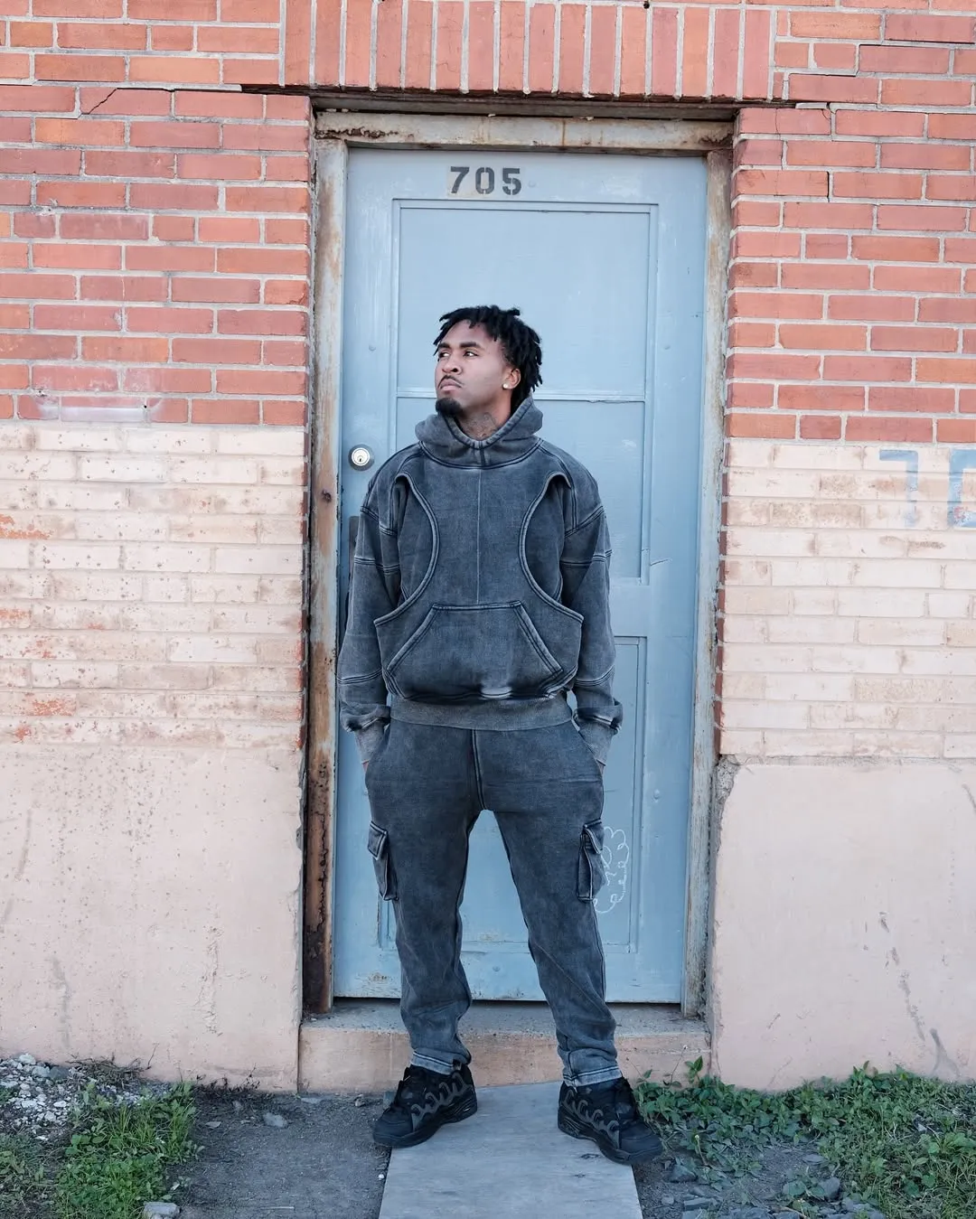 Space City Acid Wash Cargo Sweats | 400 GSM | Blank House