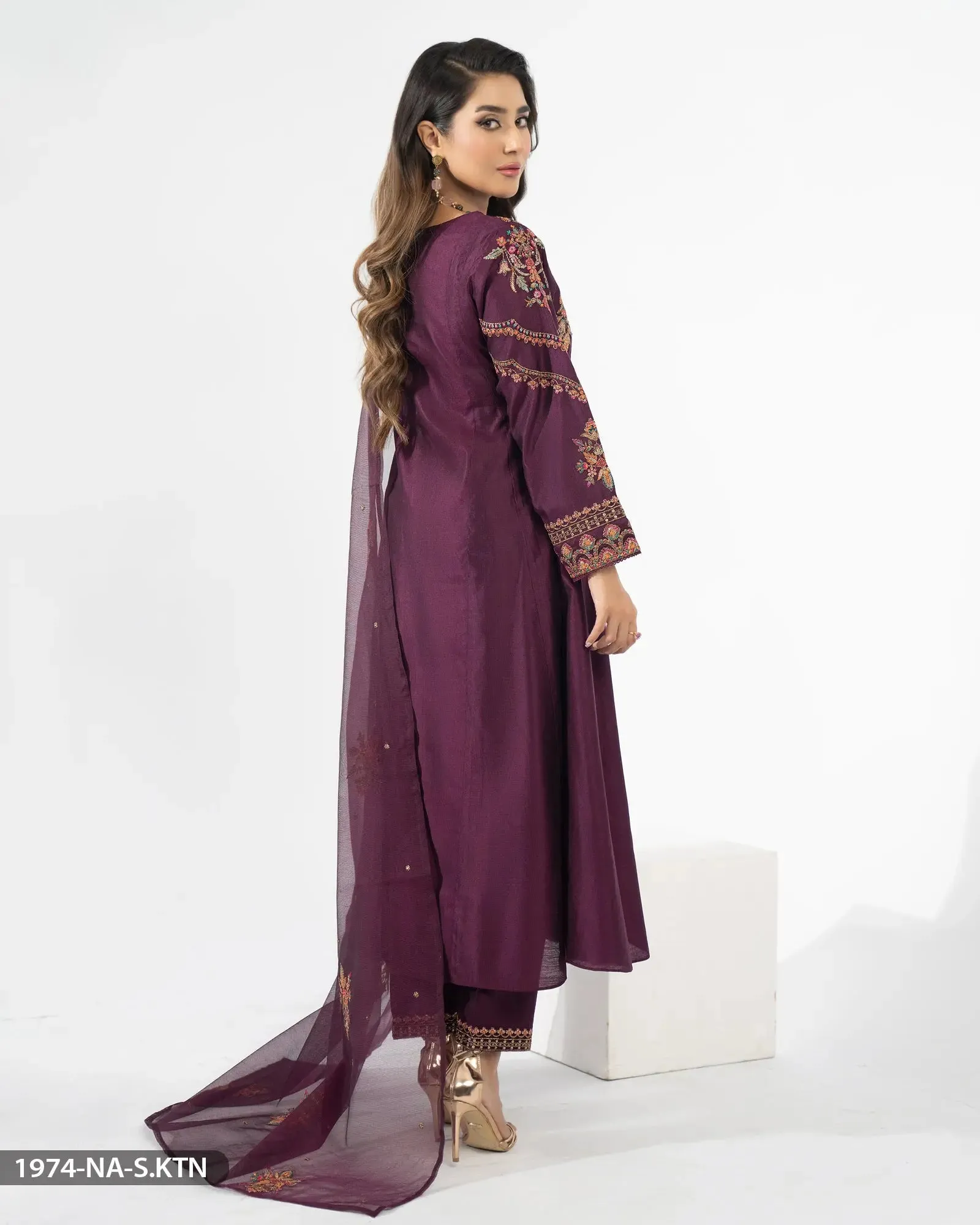 Stitched 3 Piece Embroidered Suit | 1974-NA-S.KTN