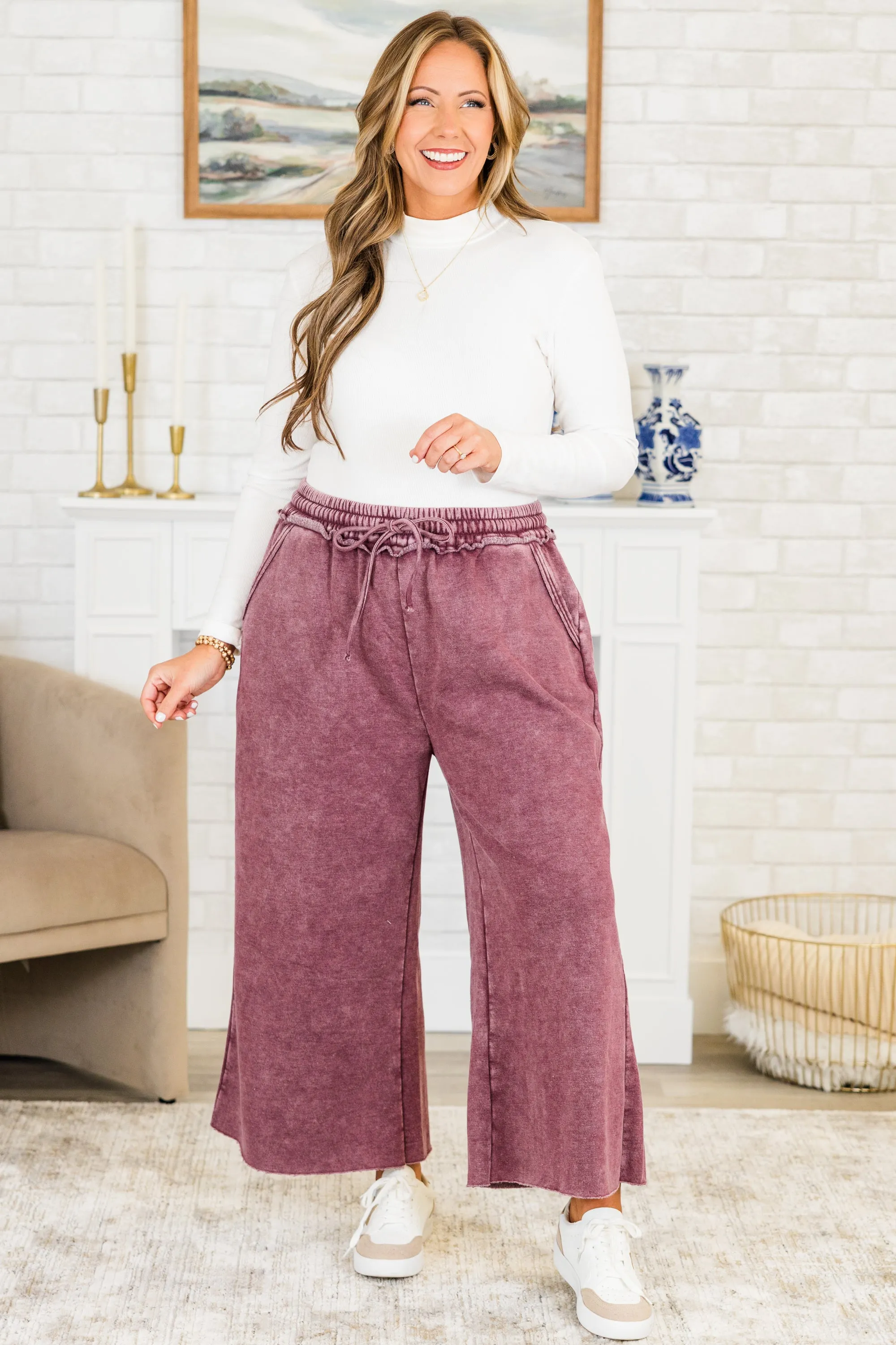 Sunday Scaries Sweatpants, Eggplant