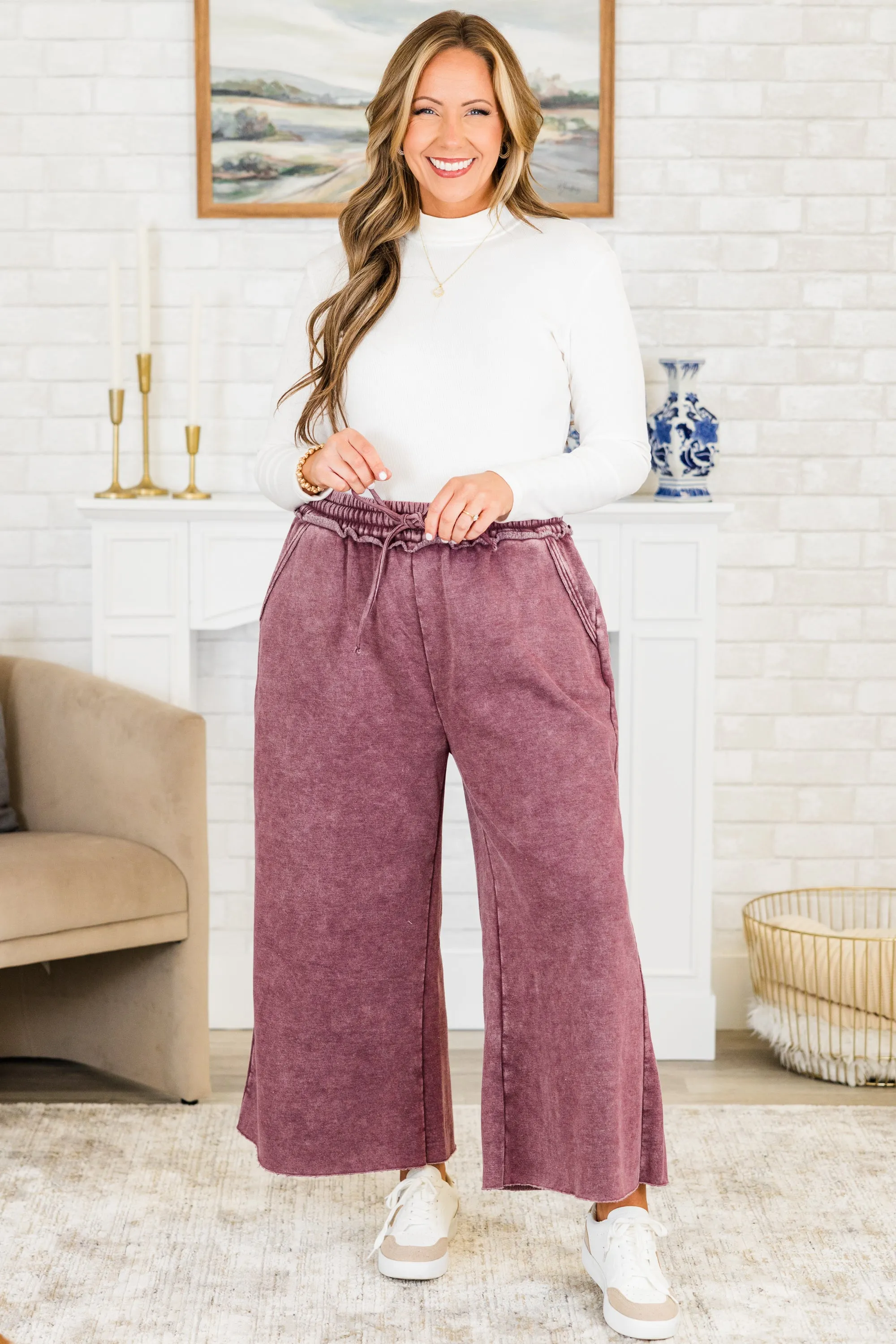 Sunday Scaries Sweatpants, Eggplant