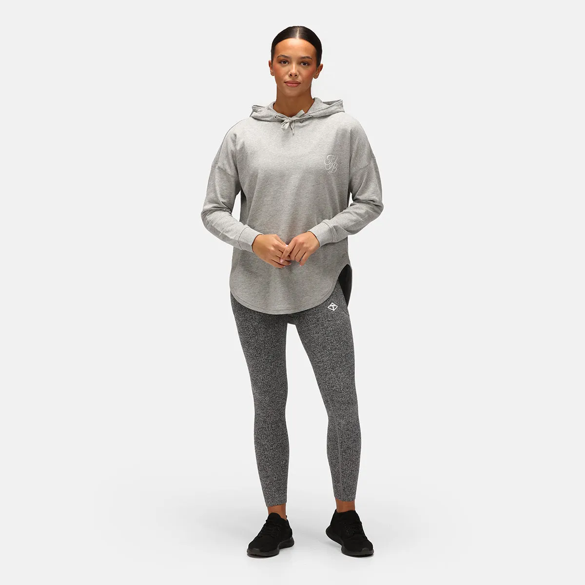 TKB Grey Curved Hem Hoodie