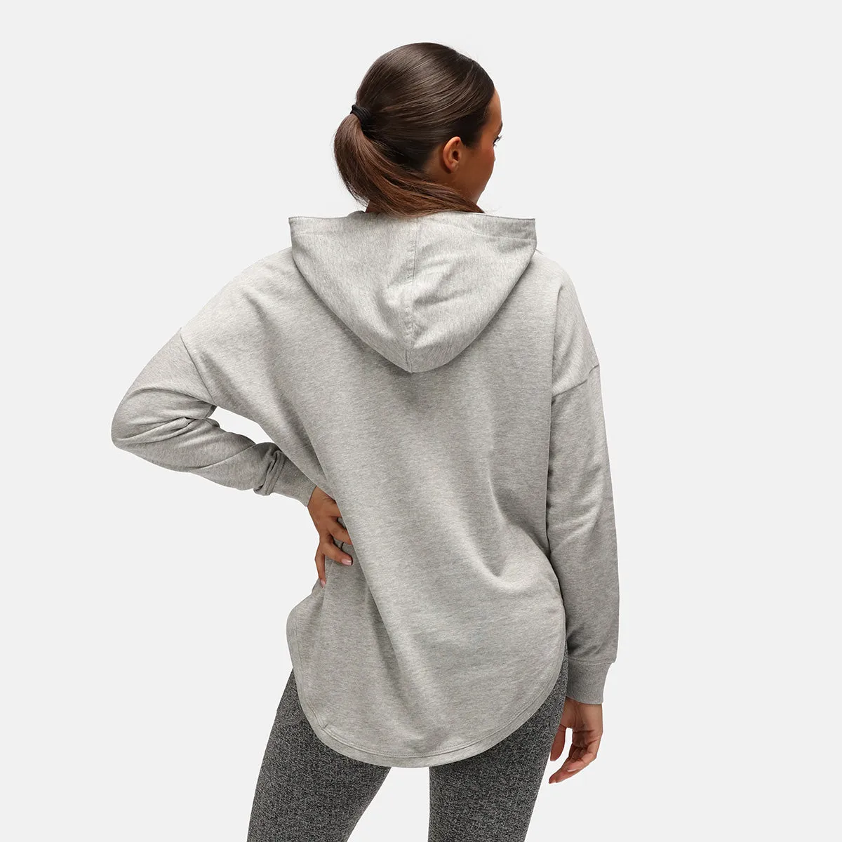 TKB Grey Curved Hem Hoodie