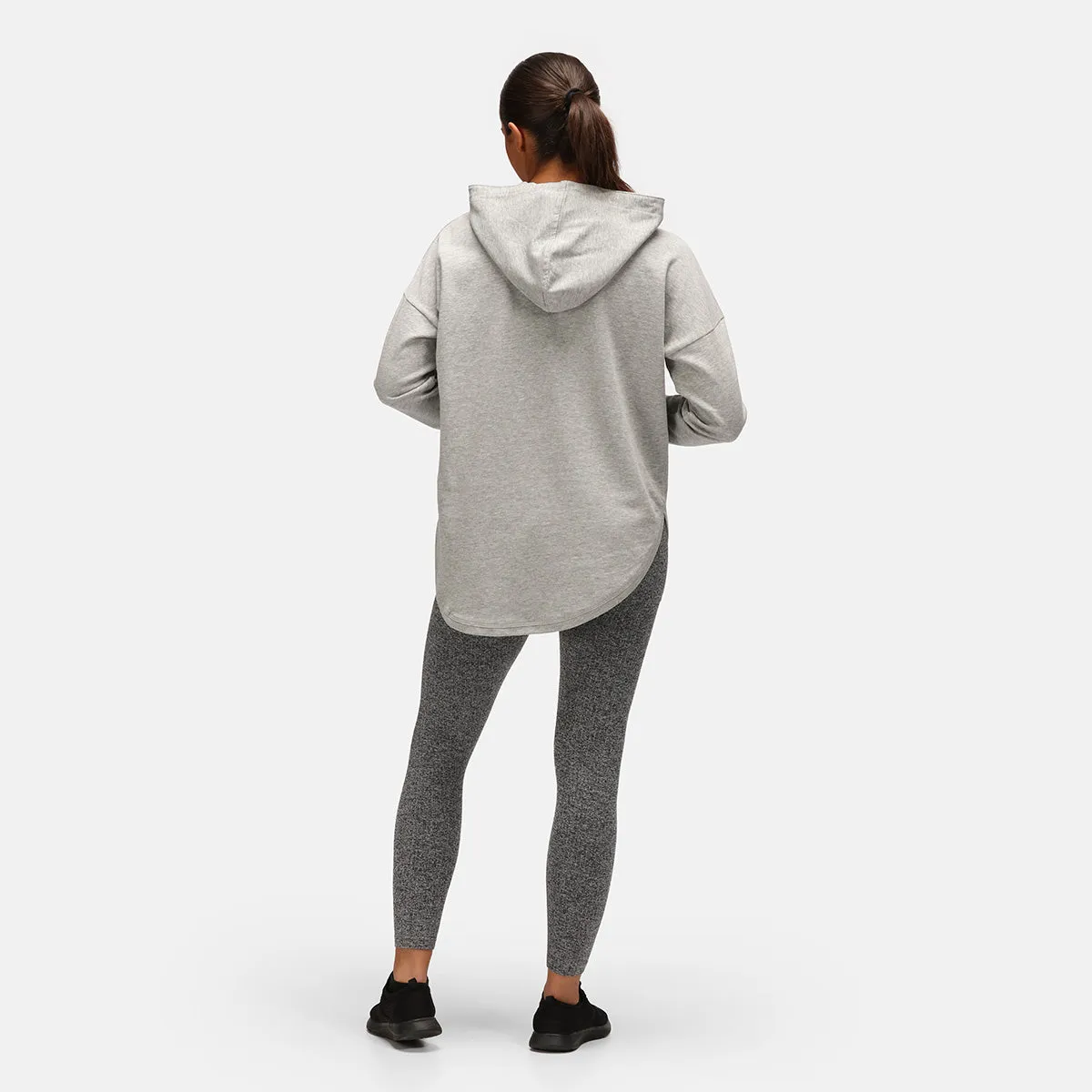 TKB Grey Curved Hem Hoodie