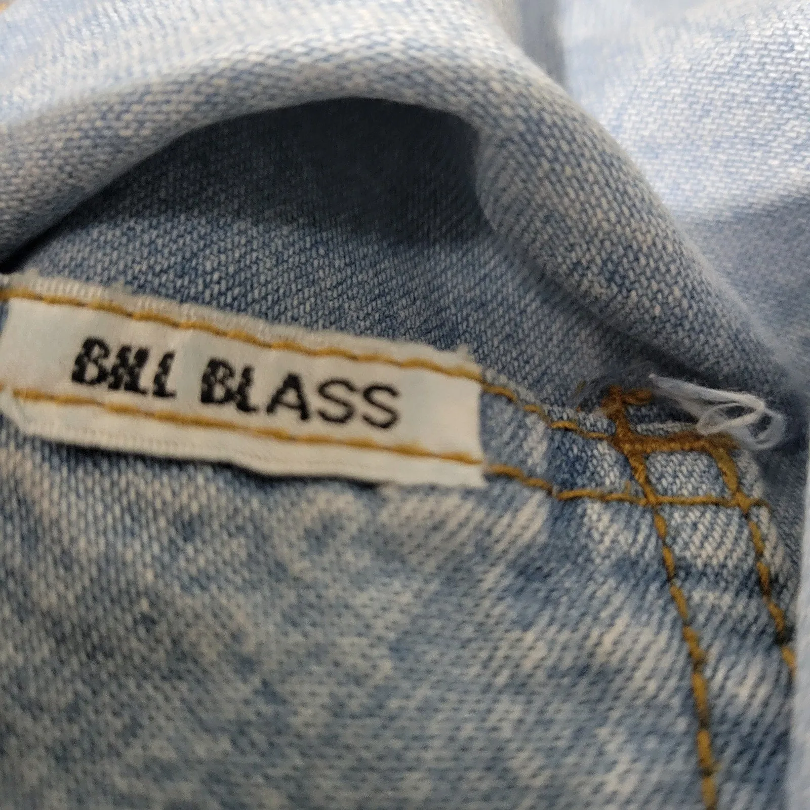 Vintage Bill Blass Bib Overalls Shorts Shortalls Blue Light Wash 90s Adjustable Size Small