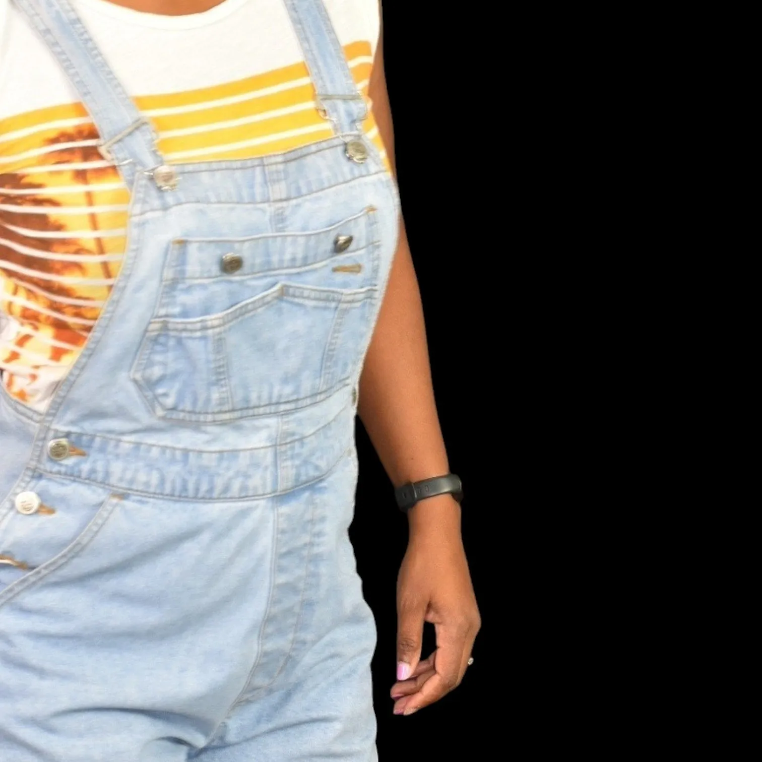 Vintage Bill Blass Bib Overalls Shorts Shortalls Blue Light Wash 90s Adjustable Size Small