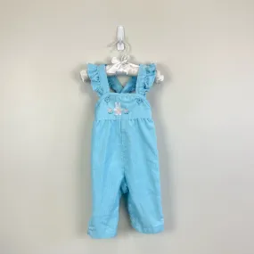 Vintage Health-tex Blue Corduroy Ruffle Bunny Overalls