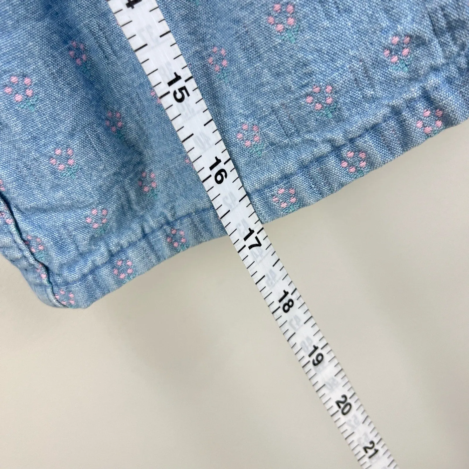 Vintage OshKosh B'gosh Blue Floral Jumper Dress 18 Months USA