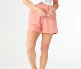 WEEKEND BRUSHED RIBBED POCKET SHORTS- MELON
