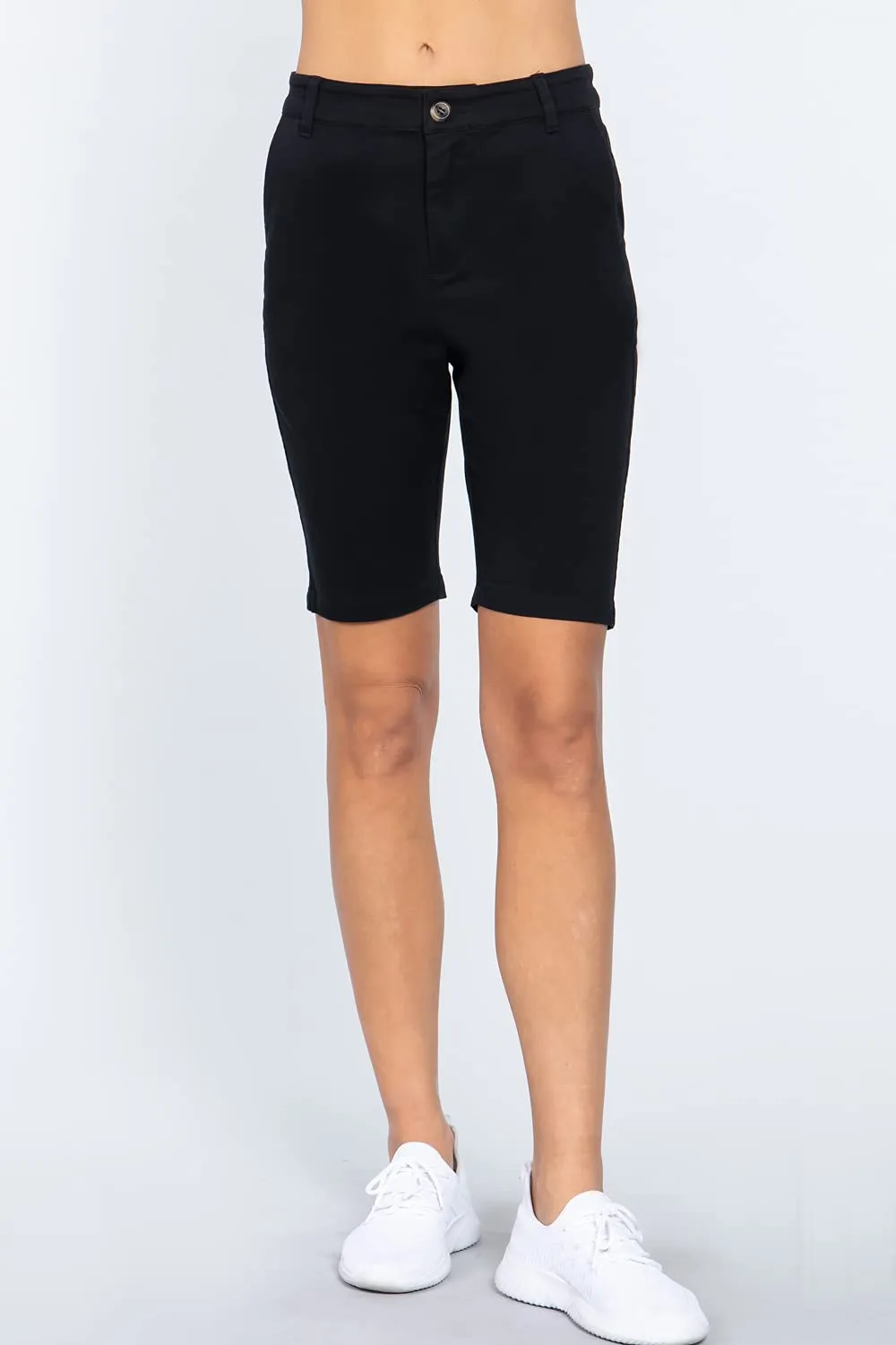 Women's Office Casual Side Pocket Bermuda Shorts Pants