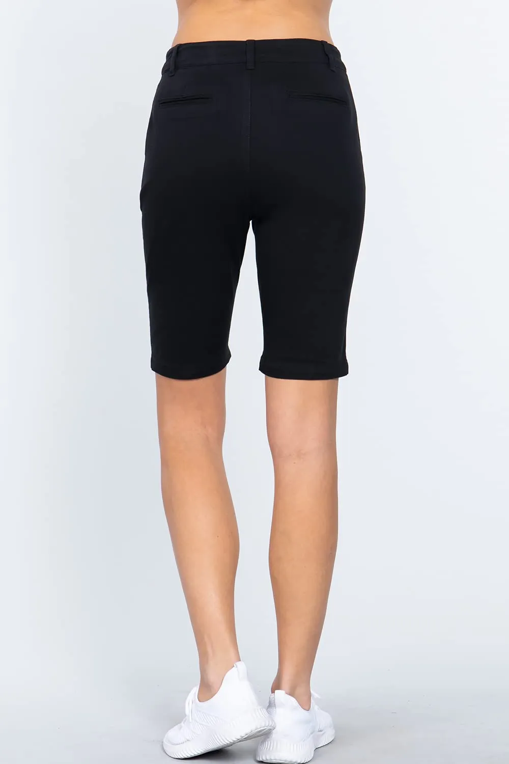 Women's Office Casual Side Pocket Bermuda Shorts Pants