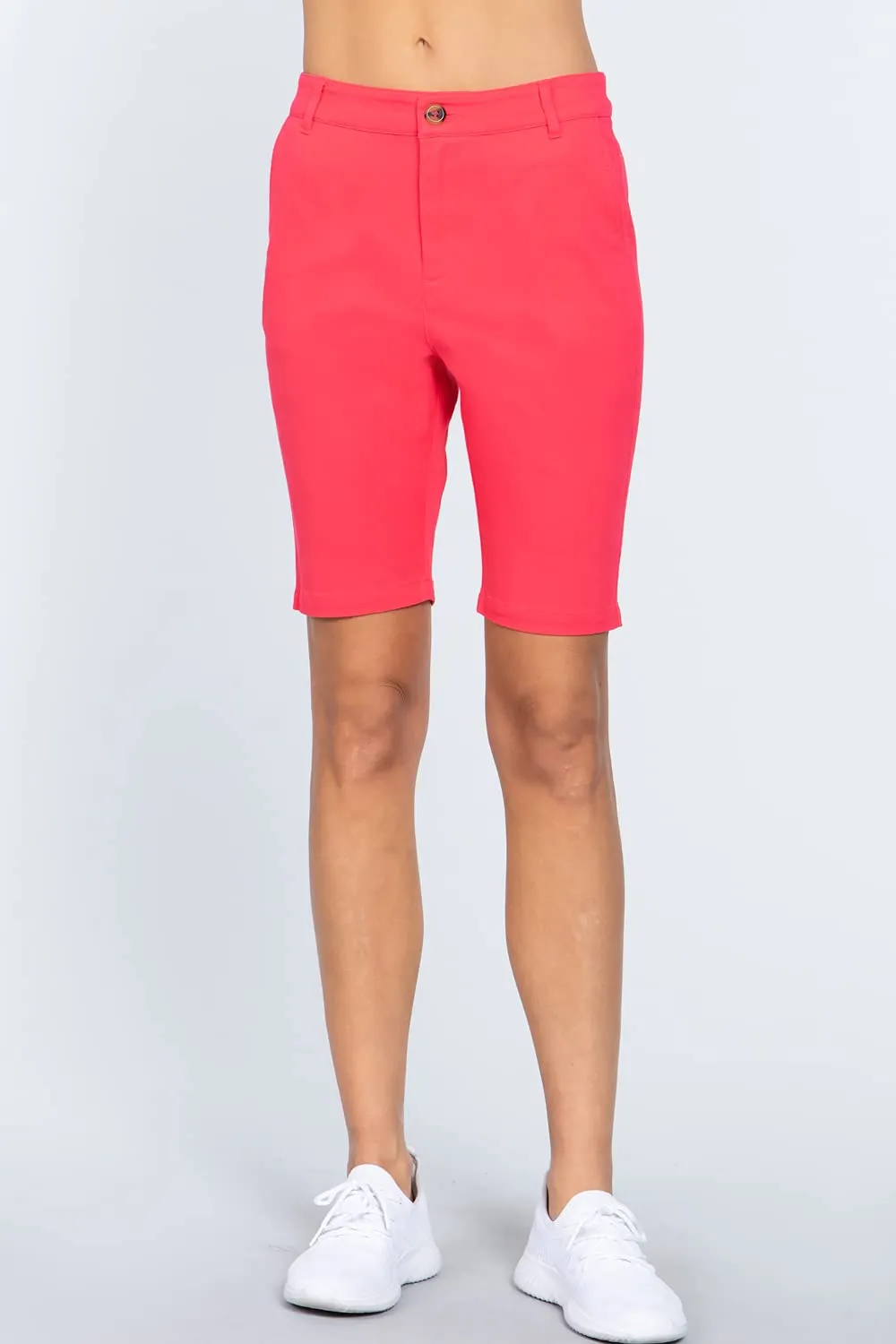 Women's Office Casual Side Pocket Bermuda Shorts Pants