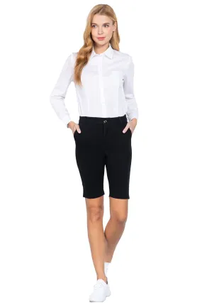 Women's Office Casual Side Pocket Bermuda Shorts Pants