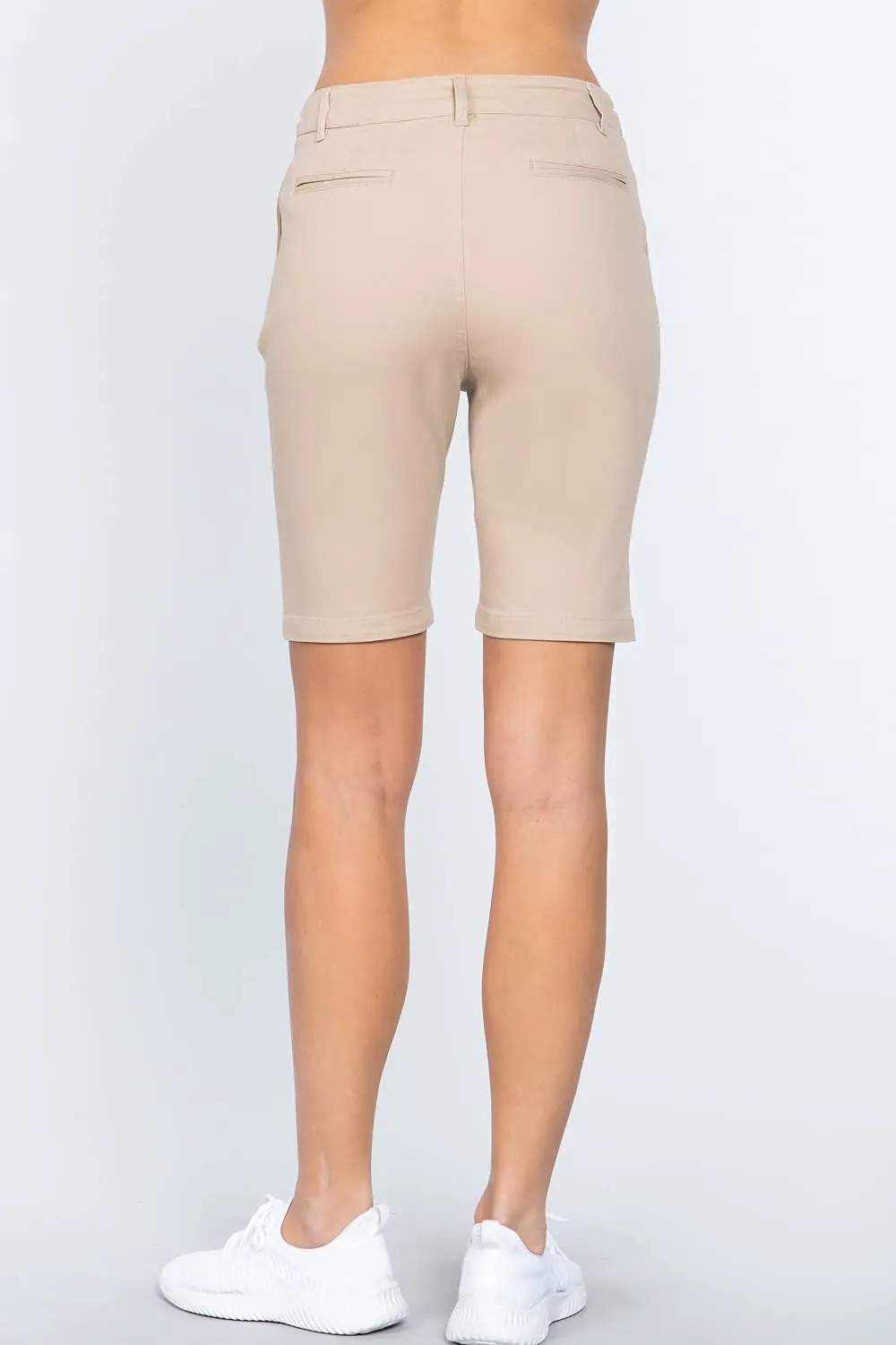 Women's Office Casual Side Pocket Bermuda Shorts Pants